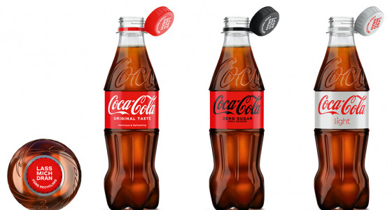 Neue Coca-Cola Deckel für Einwegpfandflaschen