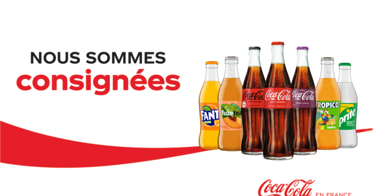 Coca-Cola en France propose toutes ses boissons en verre consigné pour les  cafés, hôtels et restaurants